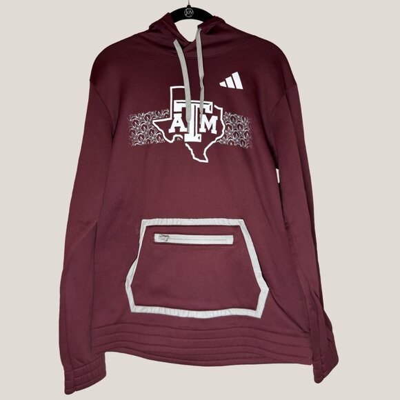Adidas Texas A&M Aggies Maroon Logo Pullover Hoodie - Picture 1 of 10